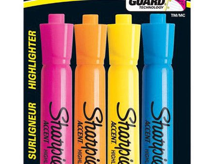 Sharpie Accent Neon Color Assorted Fine Tip Highlighter 4 pk For Discount