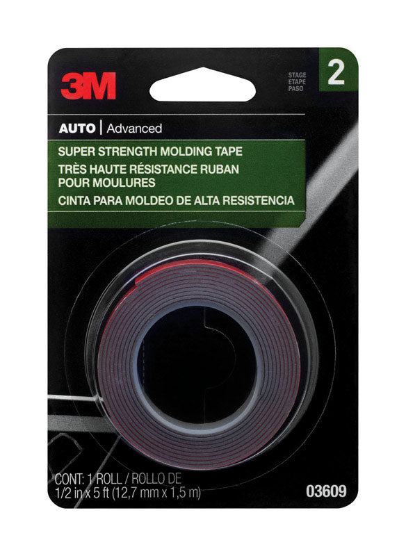 3M Double Sided 1 2 in. W X 5 ft. L Molding Tape Red For Sale