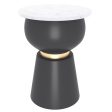 Alora Accent Table in Black and White For Discount