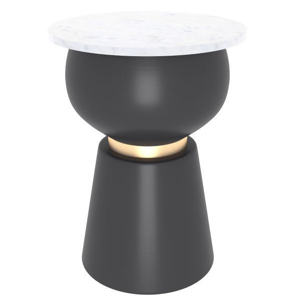 Alora Accent Table in Black and White For Discount