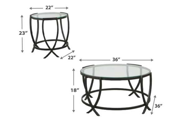 Glass Round Coffee Table Set on Sale