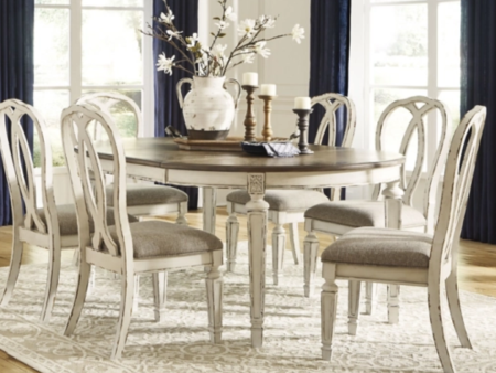 Antique Finish Dining Set in White Sale