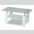 Glass Coffee Table with White Base Online now