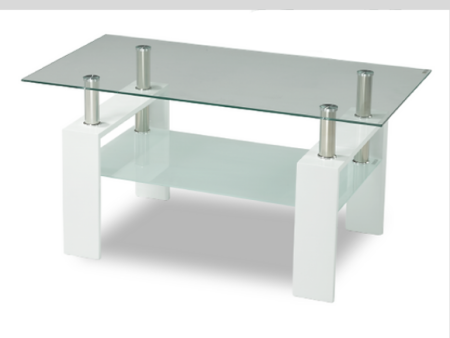 Glass Coffee Table with White Base Online now