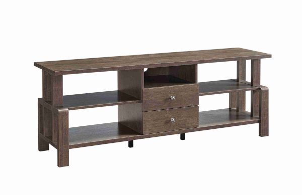 60 Inch TV Stand in Walnut Oak Fashion