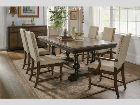 Wooden Two Tone 7PC Finish Dining Furniture Set Supply