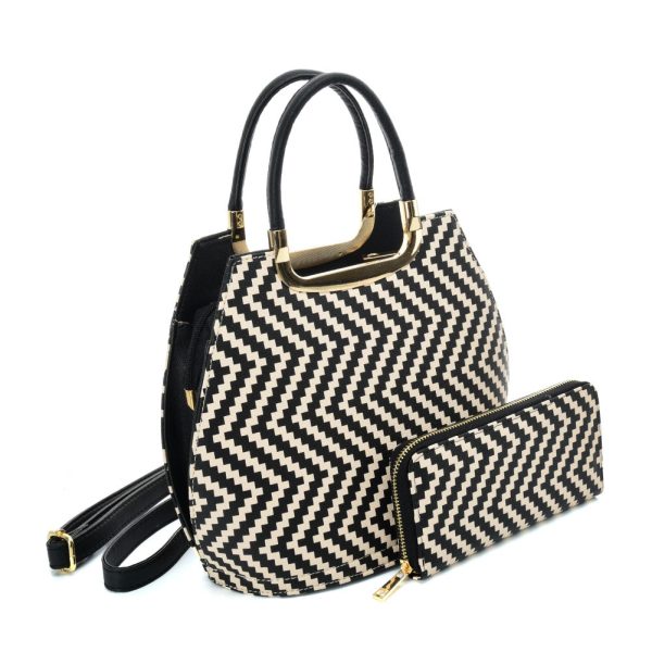 VK2123 KHAKI - Shell Set Bag With Simple Geometric Pattern Design Online Hot Sale