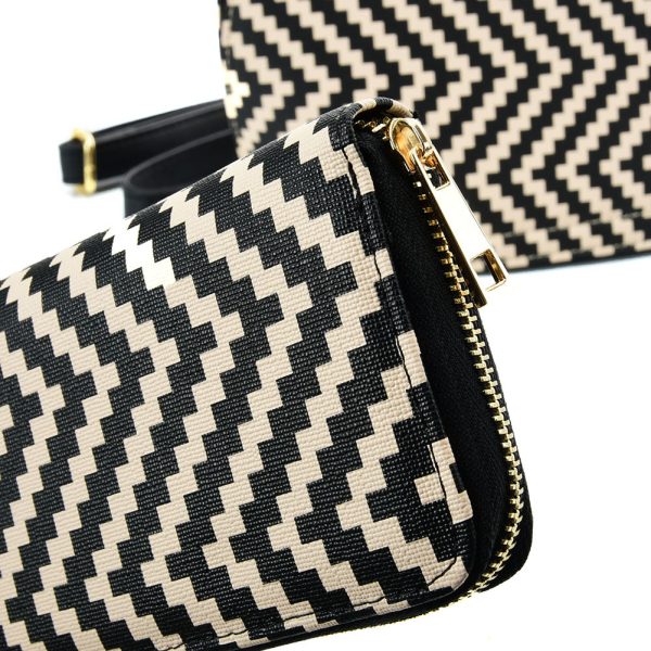 VK2123 KHAKI - Shell Set Bag With Simple Geometric Pattern Design Online Hot Sale