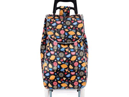 HGRQ341 BLACK - Assorted Colors - Cartoon Fruit Pattern Printed Trolley Bag Online Hot Sale