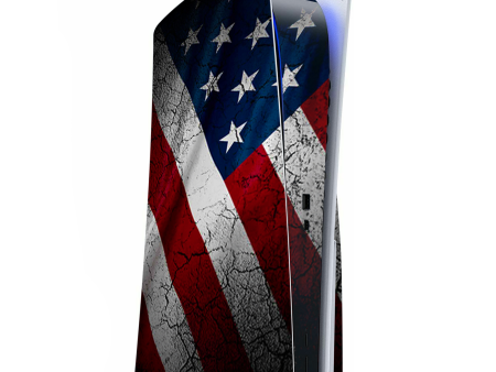 American Flag Distressed Wave | Skin For Playstation 5 Console Supply