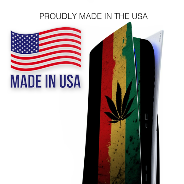 Rasta Weed Pot Leaf Red Gold Green | Skin For Playstation 5 Console Online