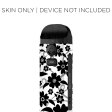 Black White Flower Print | Skin For Smok Nord 4 Fashion