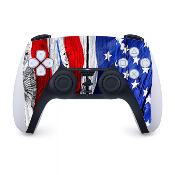 American Flag On Wood | Skin For Playstation 5 Console For Cheap