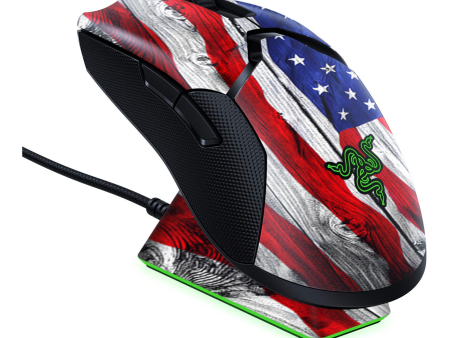 American Flag On Wood | Skin For Razer Viper Ultimate Sale