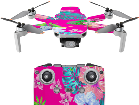 Pink Neon Hibiscus Flowers | Skin For DJI Mavic Mini 2 Online Sale