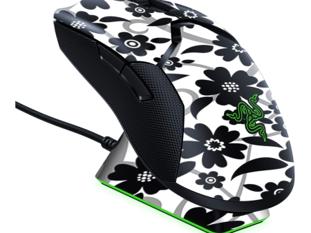 Black White Flower Print | Skin For Razer Viper Ultimate on Sale