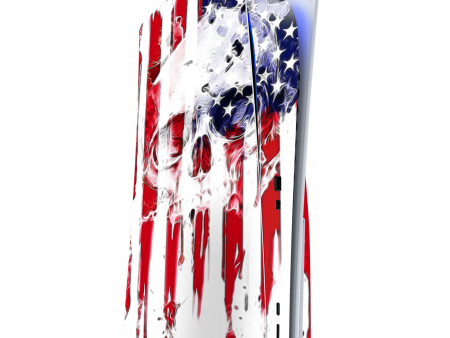 U.S.A. Flag Skull Drip | Skin For Playstation 5 Console Online Hot Sale