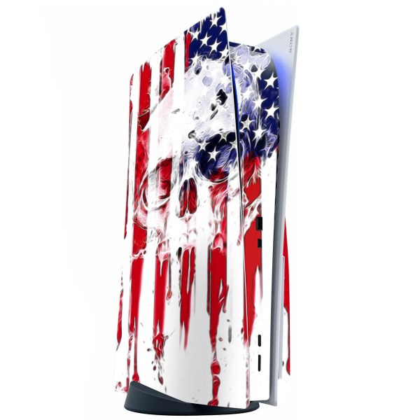 U.S.A. Flag Skull Drip | Skin For Playstation 5 Console Online Hot Sale