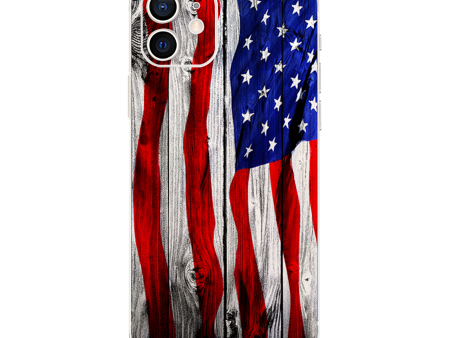 American Flag On Wood | Skin For Apple iPhone 12 For Sale