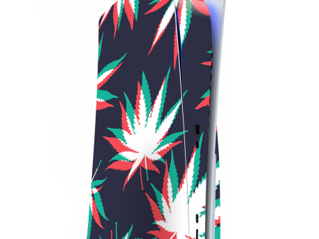 3D Holographic Weed Pot Leaf | Skin For Playstation 5 Console Cheap