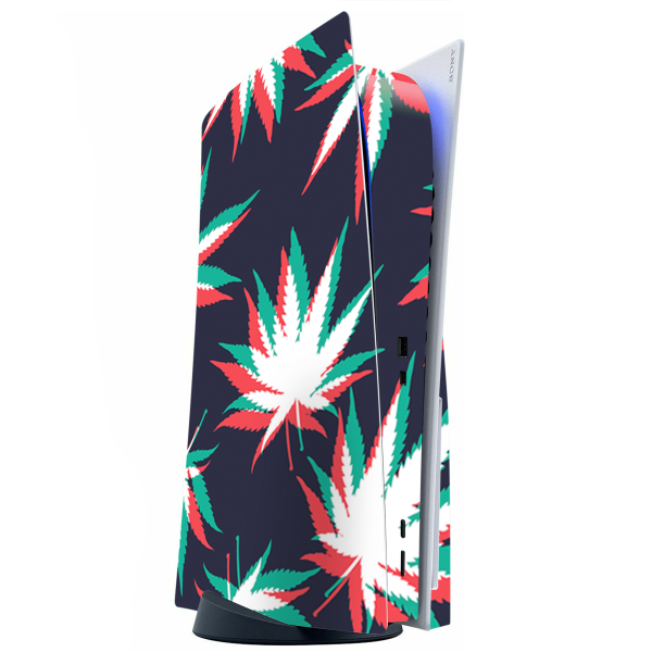 3D Holographic Weed Pot Leaf | Skin For Playstation 5 Console Cheap