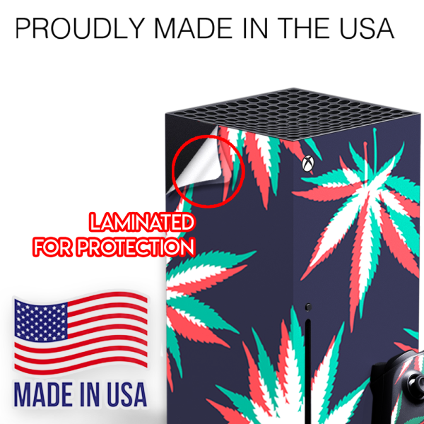 3D Holographic Weed Pot Leaf | Skin For Xbox Series X Cheap