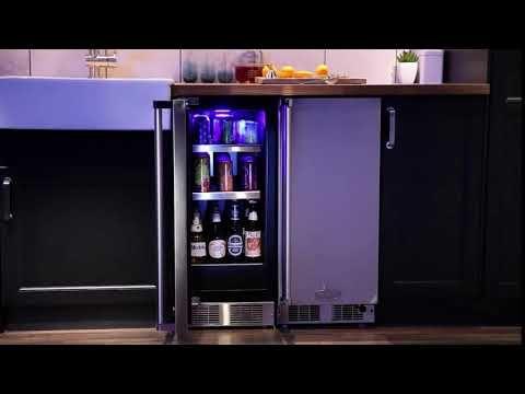 15-In Professional Built-In Beverage Center with Door Style - Stainless Steel Frame Glass, Door Swing - Left Hot on Sale