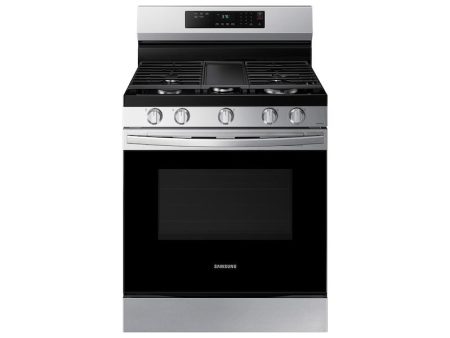 6.0 cu. ft. Smart Freestanding Gas Range with 18K BTU Dual Power Burner & Self Clean in Stainless Steel Supply